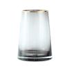 Home Desktop Vase, Office Study Room Bedroom Glass Vase, Modern Hydroponic Plant Vase with Gold Tracing Mouth(Size:10.5 * 19CM,Color:A) view 1