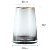 Home Desktop Vase, Office Study Room Bedroom Glass Vase, Modern Hydroponic Plant Vase with Gold Tracing Mouth(Size:10.5 * 19CM,Color:A) view 2