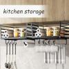 Dxcaicc Under Shelf Basket Kitchen Cabinet with Hooks,Kitchen Cabinet Organizer Storage,Hanging Basket Shelves,Large Capacity Undershelf Storage,Storage Rack for Kitchen,Bathroom,C view 4