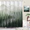 Accnicc Green Misty Forest Shower Curtain Ombre Sage Green White Waterproof Fabric Shower Curtains for Bathroom Nature Pine Tree Mountain Woodland Decorative Bath Curtain Decor (72''  72'') view 1
