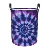 Purple Tie Dye Laundry Hamper,Portable Clothes Hampers,Storage Basket Toys Storage Organizer For Home Dorm view 1