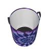 Purple Tie Dye Laundry Hamper,Portable Clothes Hampers,Storage Basket Toys Storage Organizer For Home Dorm view 3