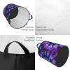 Purple Tie Dye Laundry Hamper,Portable Clothes Hampers,Storage Basket Toys Storage Organizer For Home Dorm view 4