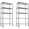 2 Pack 5 Tier Shelf Wire Shelving Unit, NSF Heavy Duty Wire Shelf Metal Large Storage Shelves Height Adjustable Utility for Garage Kitchen Office Commercial Shelving Steel Layer Shelf - Black view 1