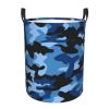 KIROJA Blue Camo Laundry Hamper,Portable Clothes Hampers,Storage Basket Toys Storage Organizer For Home Dorm, Small view 1