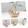 HANABASS Large Gold Moon Vase for Flowers Iron Art Decorative Vase for Centerpieces view 4