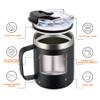 ALOUFEA 12oz Insulated Coffee Mug Cup with Handle, Stainless Steel Travel Coffee Mug with Flip Lid, Double Wall Vacuum Coffee Tumbler,Blush view 2