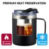 ALOUFEA 12oz Insulated Coffee Mug Cup with Handle, Stainless Steel Travel Coffee Mug with Flip Lid, Double Wall Vacuum Coffee Tumbler,Blush view 4