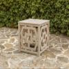 Martha Stewart by POLYWOOD Chinoiserie Umbrella Stand Accent Table in Teak view 2