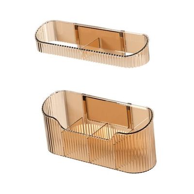 POTRUWE Umbrella Stand Holder, Wall Mounted Space Saving Umbrella Storage Drain Rack Entryway Organizer (Amber)