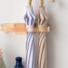 POTRUWE Umbrella Stand Holder, Wall Mounted Space Saving Umbrella Storage Drain Rack Entryway Organizer (Amber) view 3