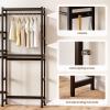Cozivolife Over The Washer and Dryer Storage Shelf Bamboo,5 Tiers Laundry Room Drying Rack with Adjustable Shelves and 4 Hooks,Space Saver Organizer for Hanging Clothes and Towels (Brown) view 4