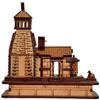 CSOK Wooden Miniature Off-White Shri Kedarnath Temple | Handcrafted Wooden Temple of Lord Shiva for Car Dashboard, Large, Brown view 2