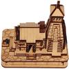 CSOK Wooden Miniature Off-White Shri Kedarnath Temple | Handcrafted Wooden Temple of Lord Shiva for Car Dashboard, Large, Brown view 3