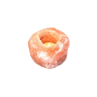 RUTAVM Candle Holder for Table Rock Salt Candle Stick Orange Mineral Tea Light Candle Stick Lantern Decorations Tea Light Candlestick