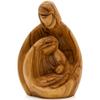 Zuluf Hand-Carved Olive Wood Holy Family Statue  Mary, Joseph & Baby Jesus Nativity Scene for Christmas Decor  Catholic Wooden Figurine 4.3" for Home or Church Display  HOF001 view 1