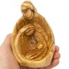 Zuluf Hand-Carved Olive Wood Holy Family Statue  Mary, Joseph & Baby Jesus Nativity Scene for Christmas Decor  Catholic Wooden Figurine 4.3" for Home or Church Display  HOF001 view 2