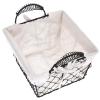 ABOOFAN Metal Wire Basket with Liner Farmhouse Home Storage Organizer Basket with Handle for Freezer Shelf, Cabinet, Pantry, Closets, Kitchen, Bathroom, Garage(Square) view 1