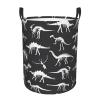 Dinosaur Skeleton Bones Laundry Hamper with Durable Handle Waterproof Foldable Laundry Basket Circular Storage Bin Dirty Clothes Bag for Bathroom Bedroom College Dorm view 1