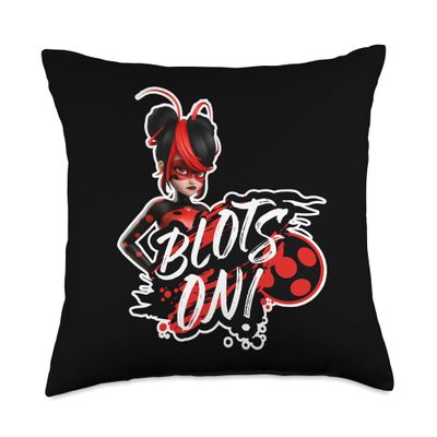 Miraculous Ladybug Shadybug and Claw Noir Blots On Throw Pillow
