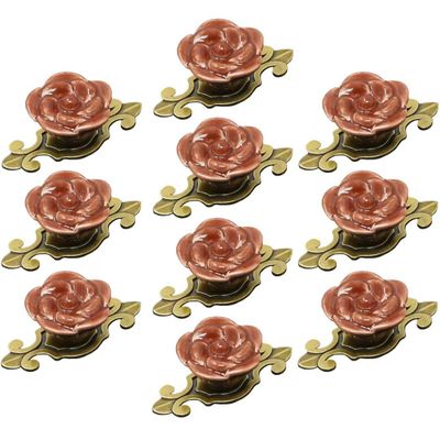 Cupboard Knobs,Drawer Furniture Pulls,Ceramic Wardrobe Door Pulls Cabinet Drawer Door Knobs, 10 pcs DIY Home Rose Design Ceramic Handle Creative Door Knob for Cabinet Drawer Wardrobe ( Color : Wit , S