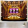 CORFOTO 140x117 Inch Casino Theme Tapestry King Slot 777 Banner Casino on Golden Background for Themed Party Casino Birthday Casino Night Party Decor Living Room Dorm Wall Hanging view 2