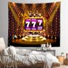CORFOTO 140x117 Inch Casino Theme Tapestry King Slot 777 Banner Casino on Golden Background for Themed Party Casino Birthday Casino Night Party Decor Living Room Dorm Wall Hanging view 3
