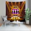 CORFOTO 140x117 Inch Casino Theme Tapestry King Slot 777 Banner Casino on Golden Background for Themed Party Casino Birthday Casino Night Party Decor Living Room Dorm Wall Hanging view 4