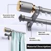 CuKYi Wall-Mounted Sliding Curtain Rod Thickened Silent Curtain Rail for Room Divider, Living Room Windows, Balcony, Bedroom, Single and Double Curtain Track Systems (Color : Black-b-2, Size : 300cm view 3