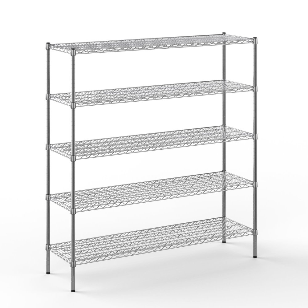 Regal Altair 18" Deep x 60" Wide x 64" Height Wire Shelving Kit | 5-Tier | NSF Commercial Storage Rack Unit
