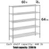 Regal Altair 18" Deep x 60" Wide x 64" Height Wire Shelving Kit | 5-Tier | NSF Commercial Storage Rack Unit view 3