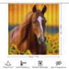Horse Yellow Sunflower 4 Pcs Bathroom Shower Curtain Set,Bathroom Sets with Rugs (Bath Mat,U Shape and Toilet Lid Cover Mat), Bathroom Decor Set, Style view 2