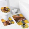 Horse Yellow Sunflower 4 Pcs Bathroom Shower Curtain Set,Bathroom Sets with Rugs (Bath Mat,U Shape and Toilet Lid Cover Mat), Bathroom Decor Set, Style view 4