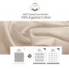 California King Size Fitted Sheet Only Beige, 100% Egyptian Cotton 600 Thread Count, 16" Deep Pocket Premium Cotton Mattress Sheet (1 Bottom Sheet Only) view 2