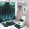 Dead Cthulhu Waits Dreaming 4 Pcs Bathroom Shower Curtain Set,Bathroom Sets with Rugs (Bath Mat,U Shape and Toilet Lid Cover Mat), Bathroom Decor Set view 1