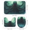 Dead Cthulhu Waits Dreaming 4 Pcs Bathroom Shower Curtain Set,Bathroom Sets with Rugs (Bath Mat,U Shape and Toilet Lid Cover Mat), Bathroom Decor Set view 3