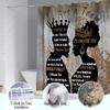 4Pcs Black Man Women Shower Curtain Set with Rugs Toilet Lid Cover Bath Mat, Valentine's Day Romantic Couples Bathroom Decor Sets with Shower Curtain and Hooks, Waterproof Fabric King Queen Sets view 2