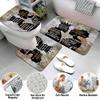 4Pcs Black Man Women Shower Curtain Set with Rugs Toilet Lid Cover Bath Mat, Valentine's Day Romantic Couples Bathroom Decor Sets with Shower Curtain and Hooks, Waterproof Fabric King Queen Sets view 3