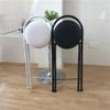 Folding Bar Stool with Back Rest (Black & White), 24"/60cm Kitchen Breakfast Round Padded High Chair, Cushioned Counter Barstool Chair with Footrest for Adults (Color : Black, Size : 60cm/24in) view 4