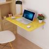 Wall Mounted Folding Table Drop Leaf Tables, Wall Mounted Table Floating Folding Table Wall Mounted Desk, Folding Workbench Fold Down Floating Desk For Home Office Bar Dining Room ( Color : Yellow , S view 1
