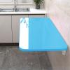Wall Mounted Folding Table Drop Leaf Tables, Wall Mounted Table Floating Folding Table Wall Mounted Desk, Folding Workbench Fold Down Floating Desk For Home Office Bar Dining Room ( Color : Blue , Siz view 1