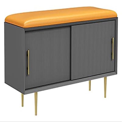Entryway Bench, Shoe Bench for Living Room, Shoe Stool with Soft PU Cushion Multi-Functional Household Shoe Cabinet Rack Large Capacity Storage, Suitable for Hall Corridors (Size : 60 * 35 * 45 cm)