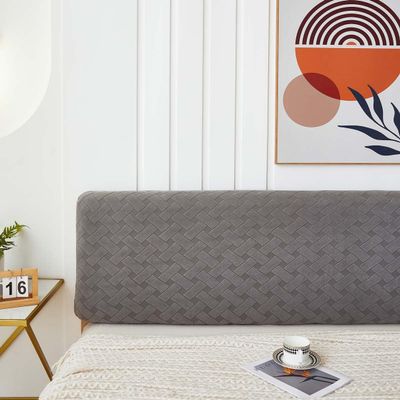 Bed Headboard Slipcover Universal Headboard Cover Double King Size Dustproof All-inclusive 180/150/200CM Elastic Velvet Modern Stretch Dustproof Bed Head Cover Slipcover Protector For Bedroom Decor (