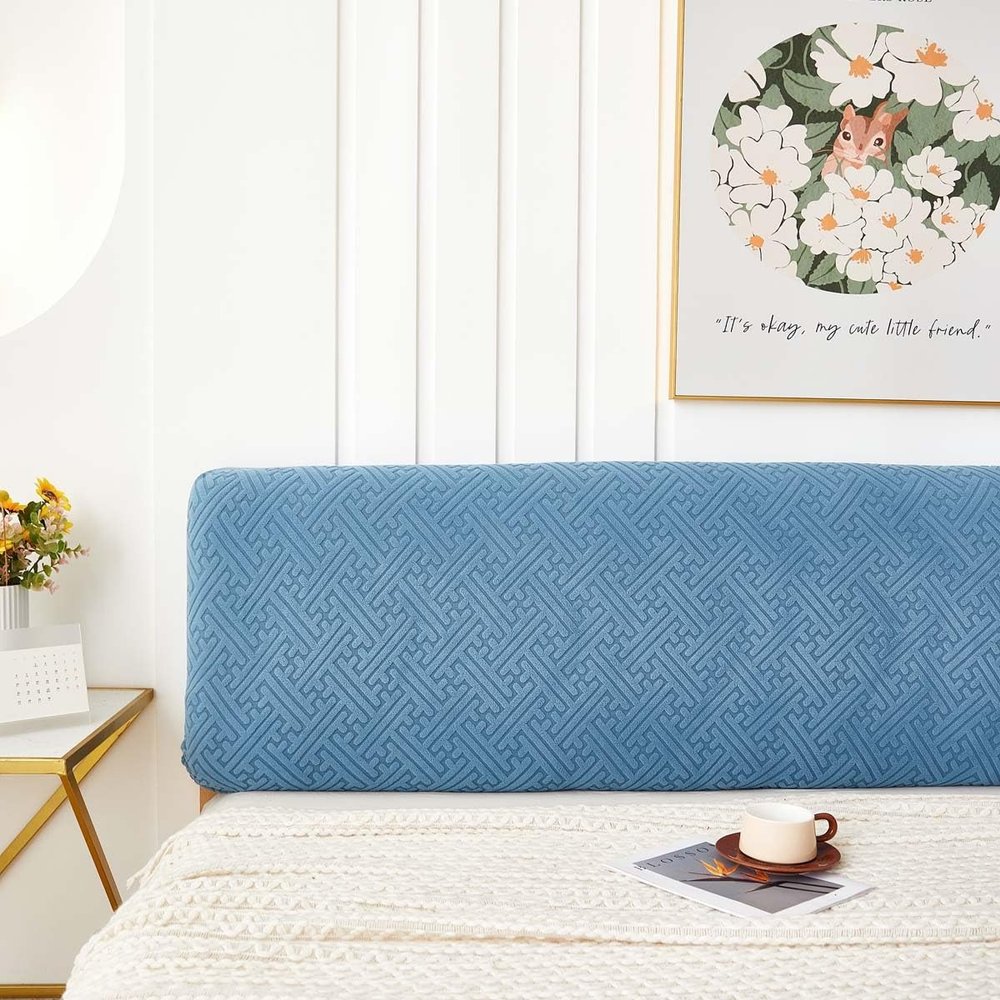 Bed Headboard Slipcover Universal Headboard Cover Double King Size Dustproof All-inclusive 180/150/200CM Elastic Velvet Modern Stretch Dustproof Bed Head Cover Slipcover Protector For Bedroom Decor (