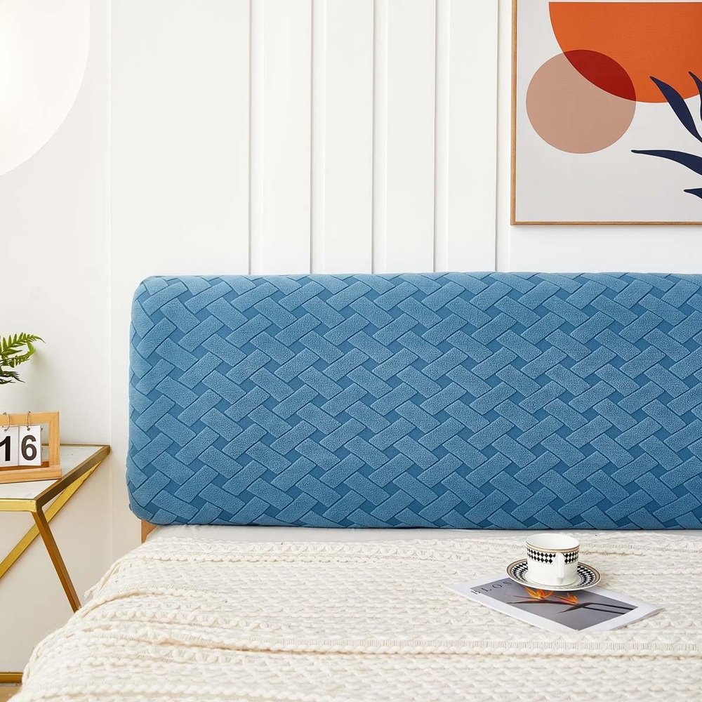 Bed Headboard Slipcover Universal Headboard Cover Double King Size Dustproof All-inclusive 180/150/200CM Elastic Velvet Modern Stretch Dustproof Bed Head Cover Slipcover Protector For Bedroom Decor (
