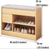 Entryway Bench, Shoe Bench for Living Room, Shoe Bench Rack with Seat Soft Cushion Home, Shoe Rack Bench at The Entrance, Shoe Bench Rack with Storage Living Room (Size : 80 * 34 * 52cm) view 3