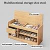 Entryway Bench, Shoe Bench for Living Room, Shoe Bench Rack with Seat Soft Cushion Home, Shoe Rack Bench at The Entrance, Shoe Bench Rack with Storage Living Room (Size : 80 * 34 * 52cm) view 4