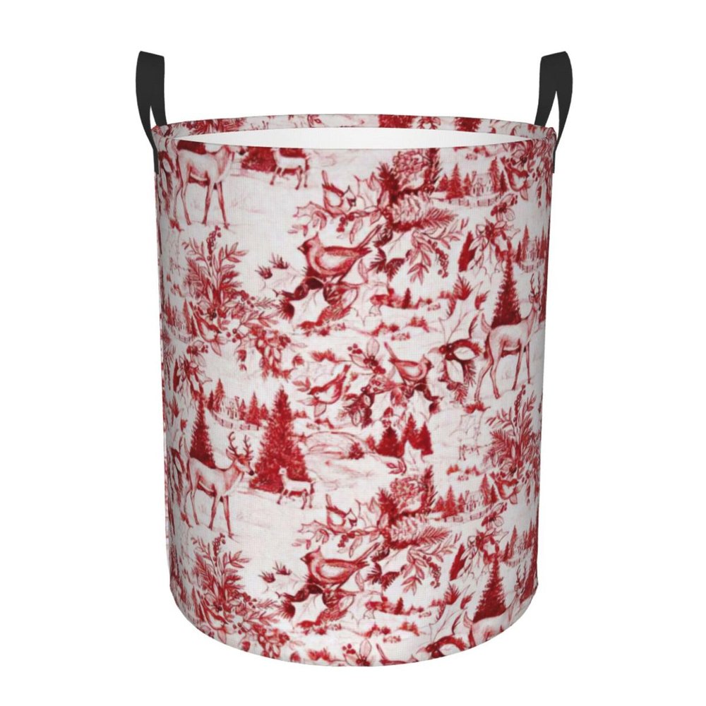 Animal Wilderness Bear Deer Stylish Circular Hamper - Waterproof Oxford Fabric Laundry Hamper, Suitable For Various Storage