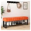 Entryway Bench, Shoe Bench for Living Room, Shoe Cabinet Bench Shoe Changing Stool Thickened Sponge Cushion 1 Layer Shoe Rack Bedroom Bed end Stool Wrought Iron Frame (Color : Orange) view 2
