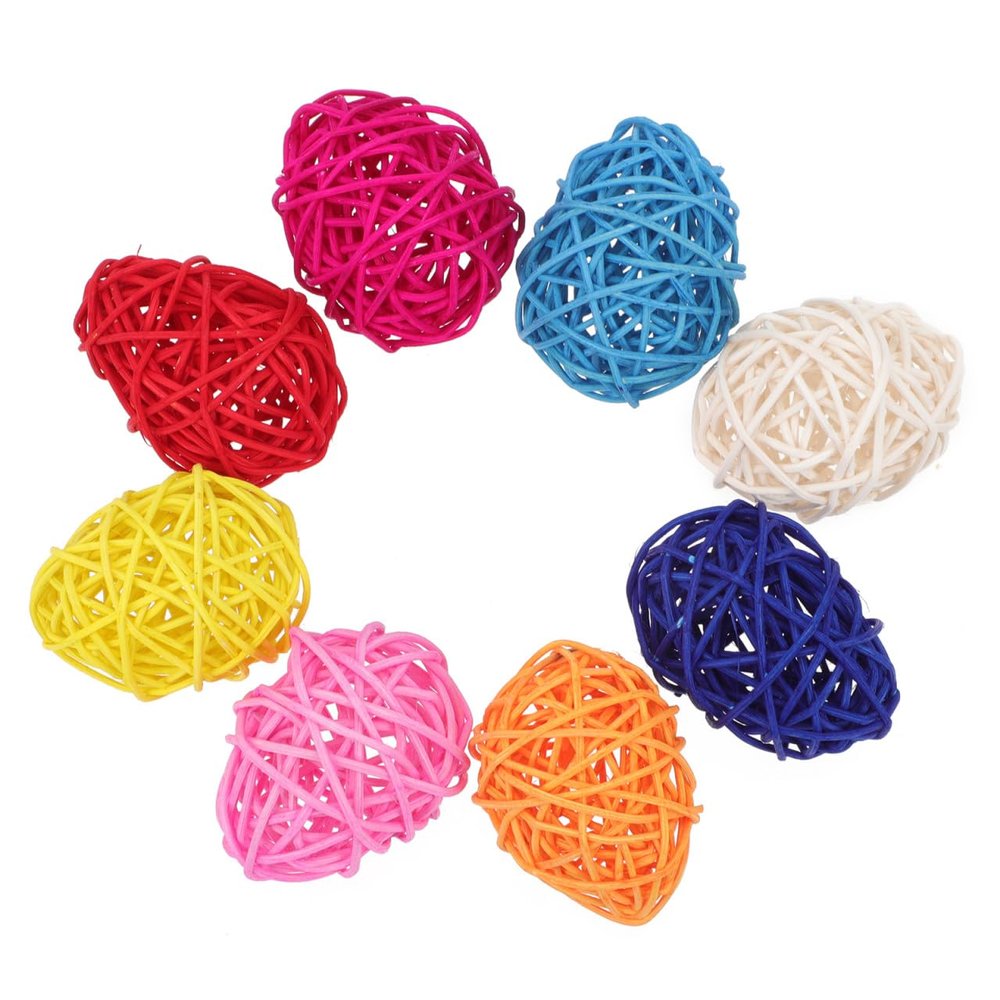 IMIKEYA 8Pcs Easter Rattan Eggs - Farmhouse Rustic Spring Easter Basket Fillers Woven Eggs Ornaments for Spring Party Home Decor Vase Filler Bowl Centerpieces